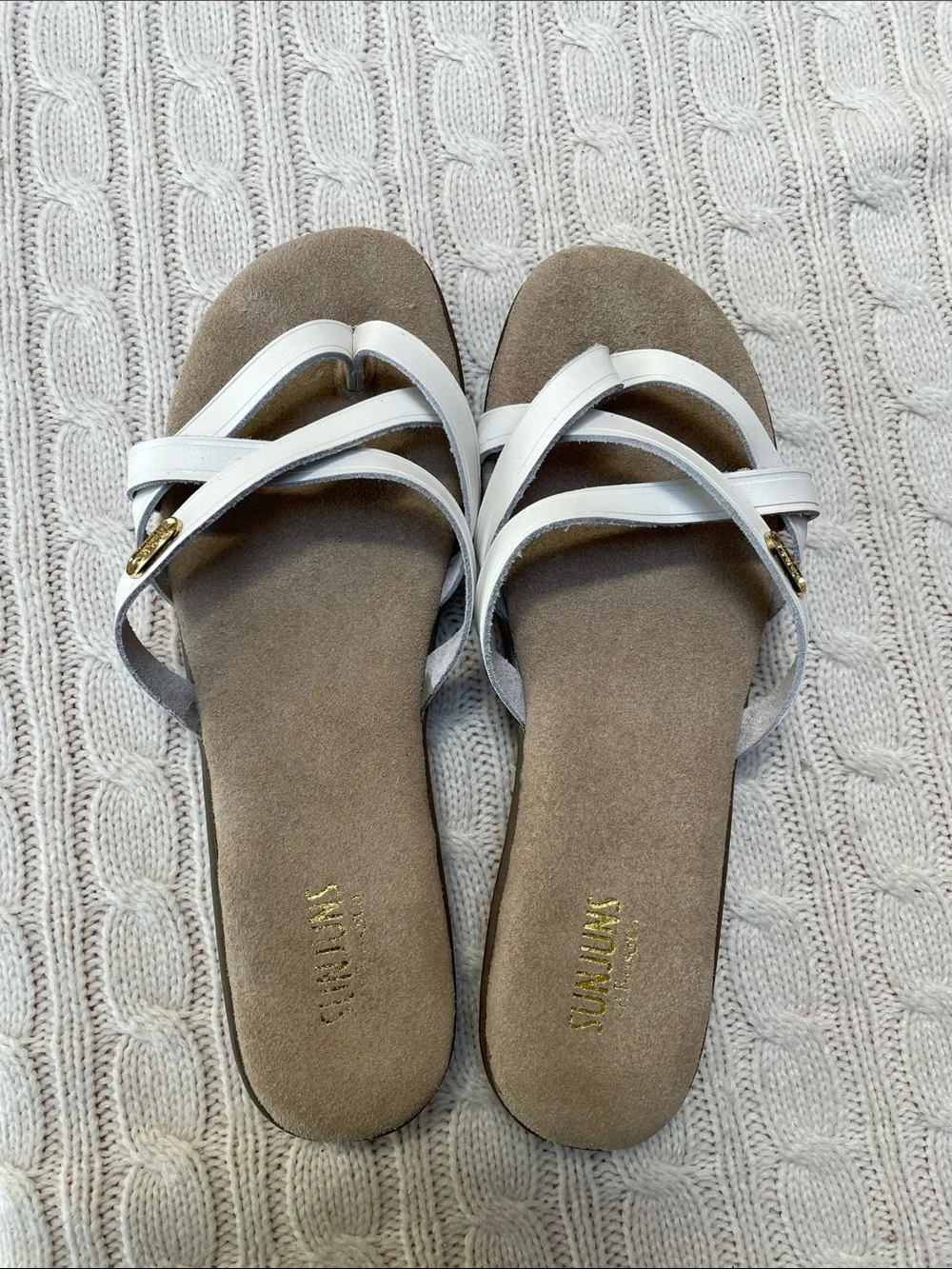 G.H. Bass Sunjuns Sharon 8.5W white leather strappy sandal. Like new.